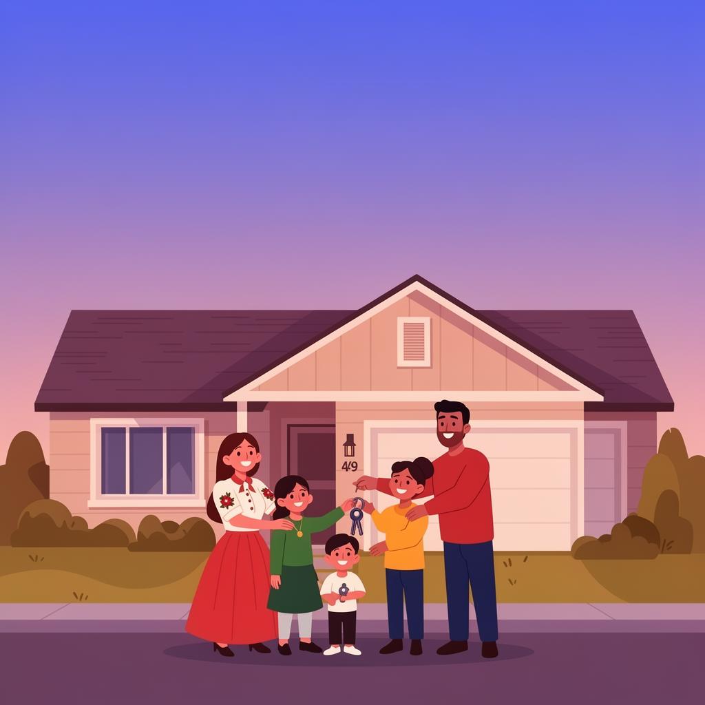 Familia mexicana recibiendo las llaves de su nueva casa comprada con crédito Infonavit